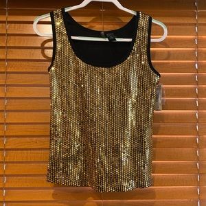 Gold sequin Bisou with Black lining- Perfect for a shimmery evening out (OL)